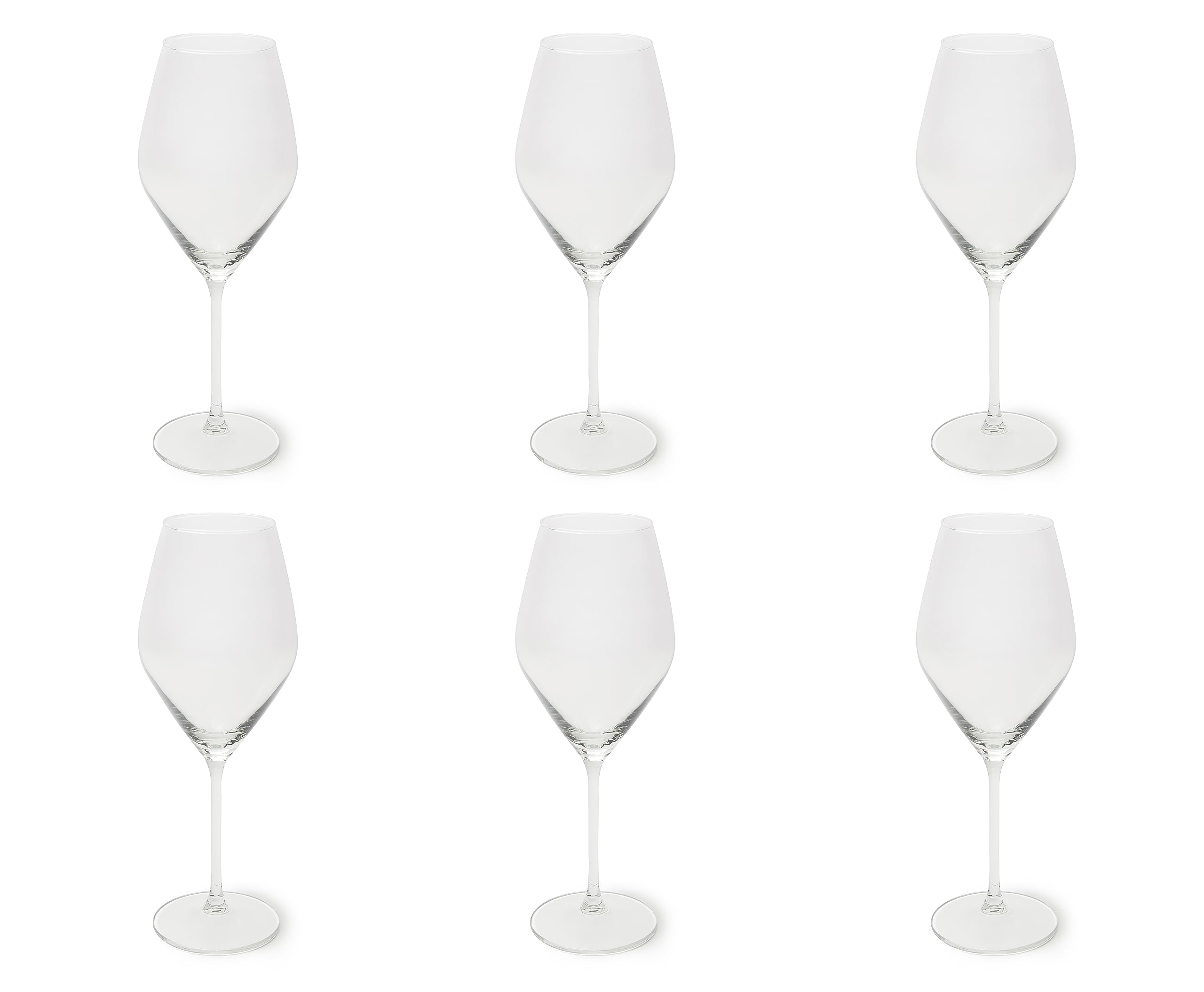 Excelsa Asti Set of 6 Wine Glasses, Transparent, Blown Glass, Capacity 470 ml