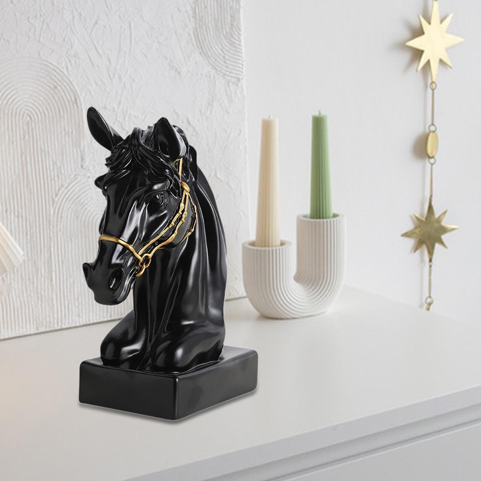 Colcolo Estatua de Cabeza de Caballo Decorativa, decoración del hogar, Elegante, Figura de de Caballo, Escultura para galería, estantería, Mesa