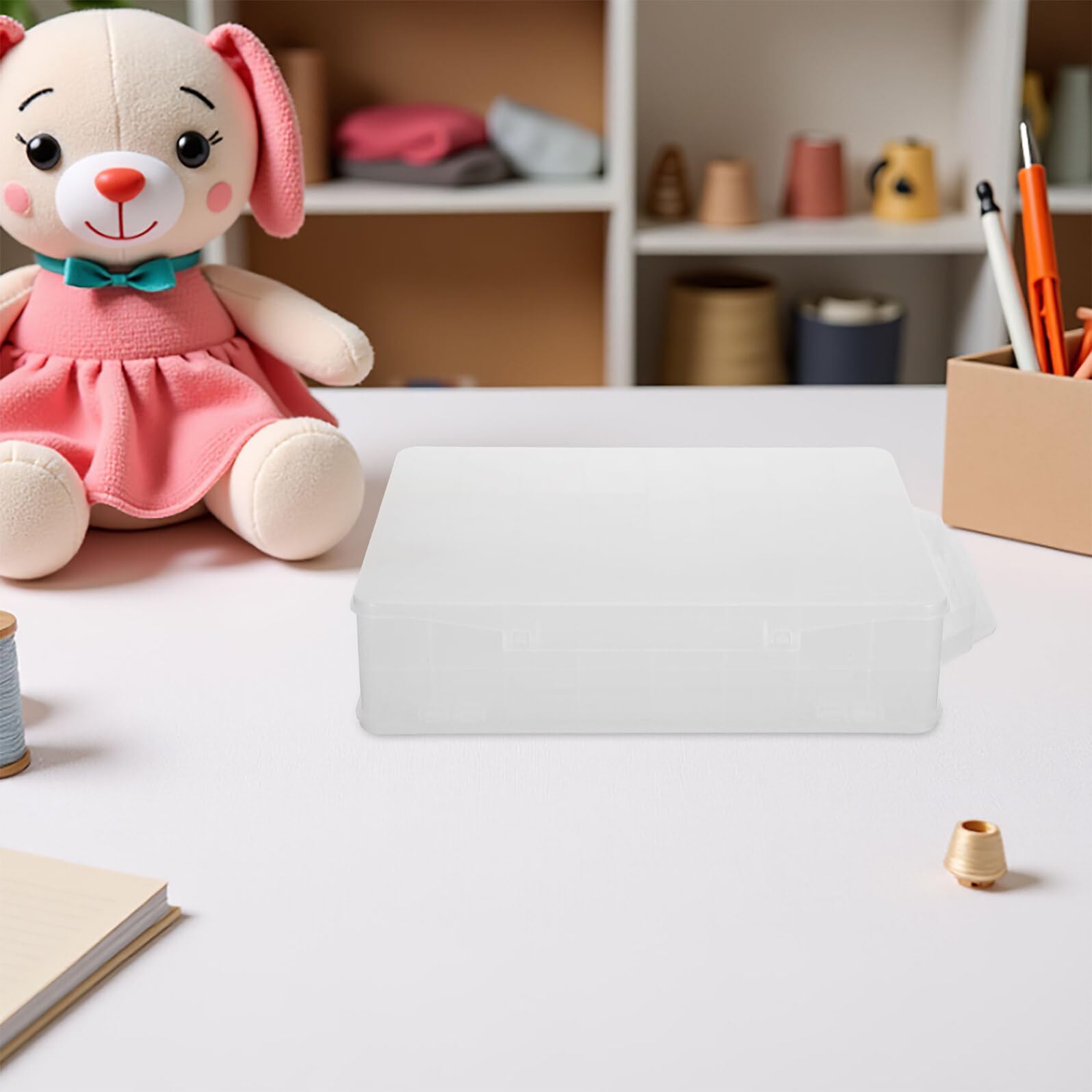 Scatola Portaoggetti Doppio Strato 46 Scomparti Indipendenti in Plastica Trasparente Organizer Leggero e Capiente per Casa e Viaggio
