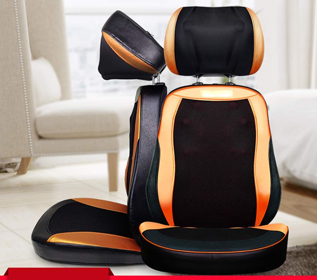 MU Cojín de Silla de Masaje de Vibración de Cuerpo Completo de Lujo de 9D, Shiatsu Masajeador Trasero de Cuello con Calor, Amasado Rolling Massage Asiento Cojín, 20 Bolas de Masaje, para Hombreras Ca