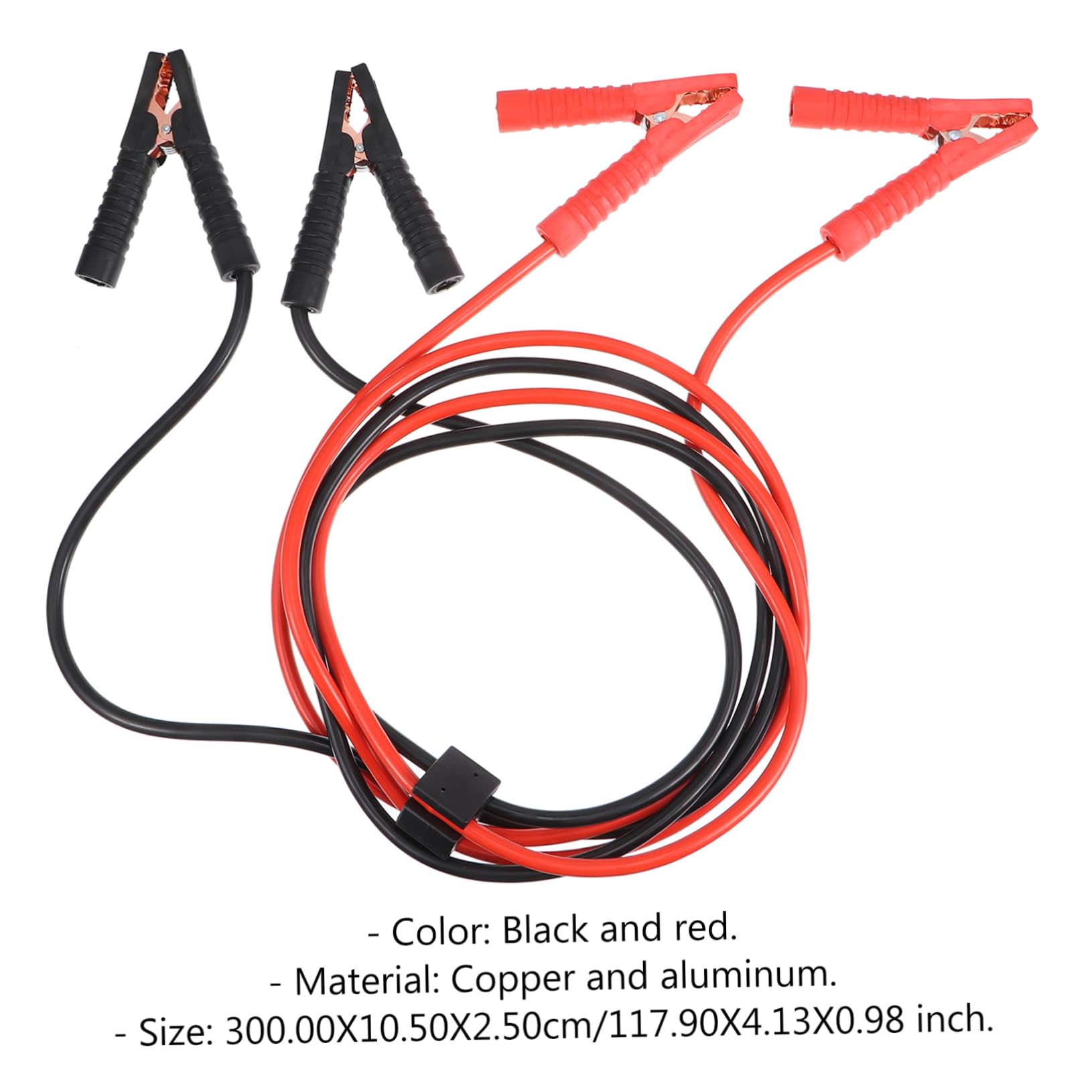 Gatuida Cable de Emergencia para Coche 2000 Pinzas Batería, Cable Arranque Bateria de Cobre-aluminio, Negro, para Camiones y Generadores