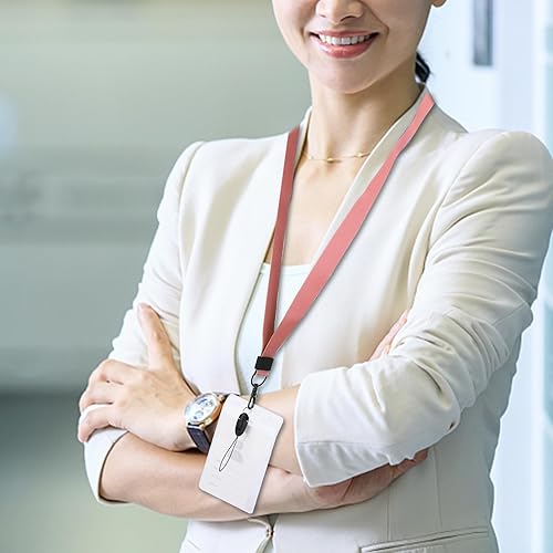 Miniatura 4 de Cordón, cordón para el cuello, con soporte para tarjeta de identificación impermeable, cordón de nailon desmontable, 18 pulgadas, juego de 4 piezas