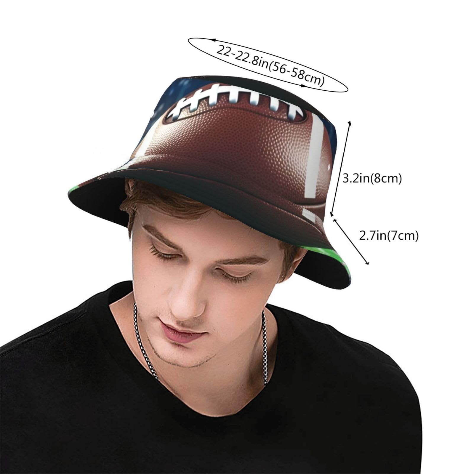Unisex Cute Bucket Hat Summer Travel Fisherman Cap American Football Beach Travel Sun Hat Outdoor Cap Black
