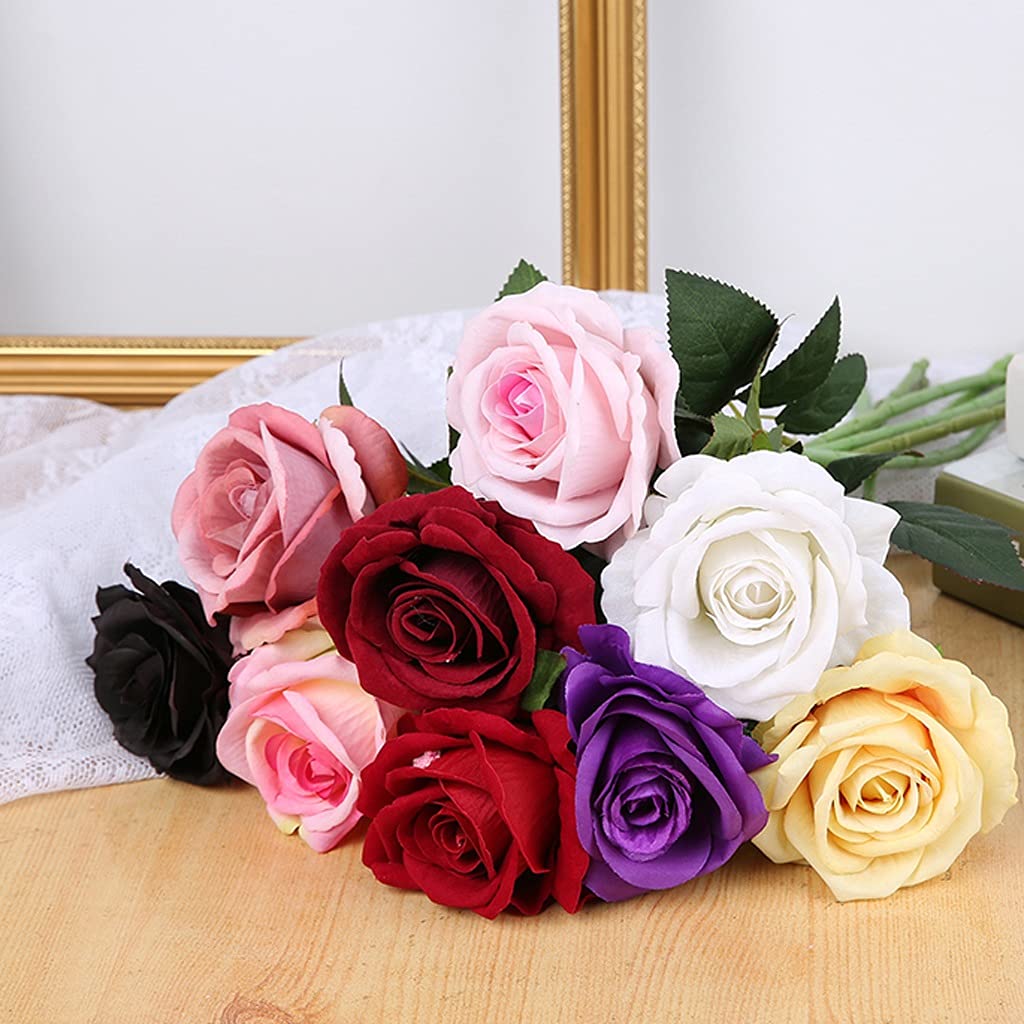 Bouquet di Rose Artificiali in Tessuto di Seta in Stile Europeo, Piccole Rose per Bouquet da Sposa(i)