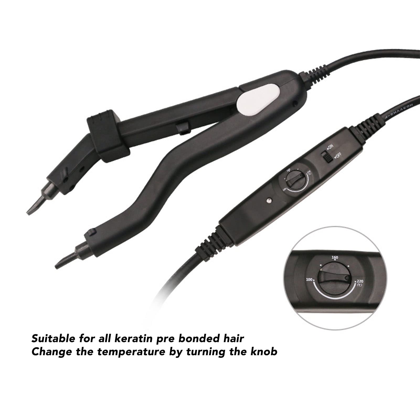 Herramienta para Extensiones de Cabello de Fusión - Plancha de Calor 100-240V Con Conector (Enchufe de la UE)