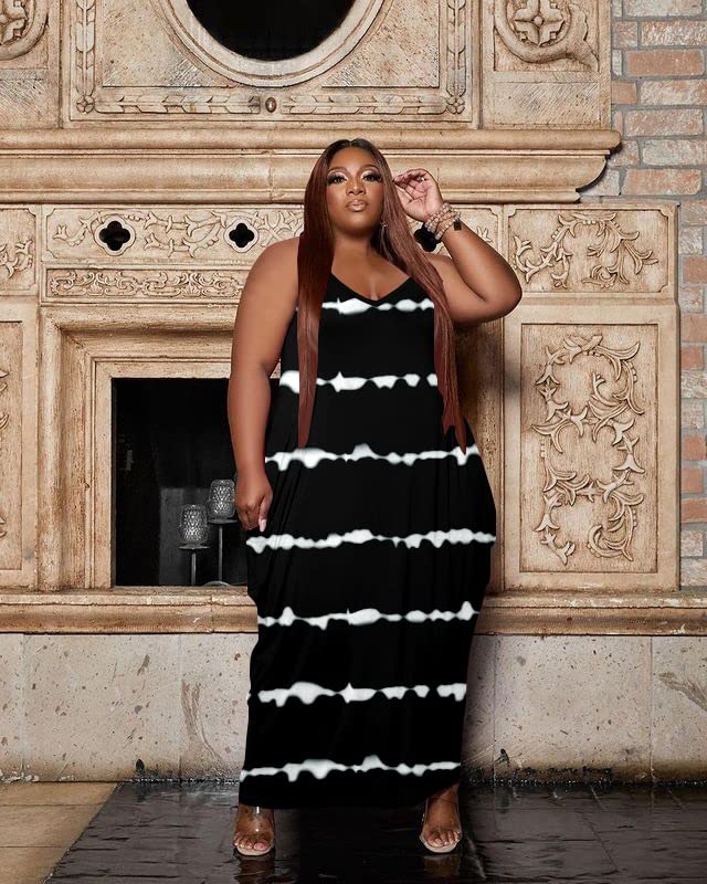Image of YeGine Oversize Tshirt Dress Plus Size Short Sleeve Maxi Dress with Pockets