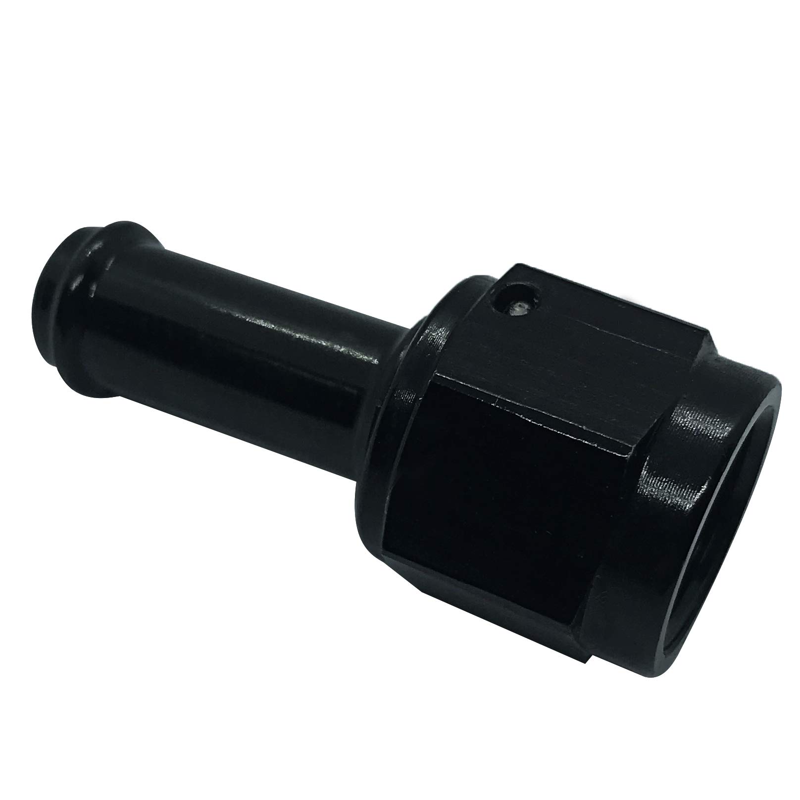STEBER 6AN Female Swivel to 3/8 Hose Barb Aluminum Fuel Line Fitting AN6 to 3/8" Barbed Push On Adapters Straight Black Anodized
