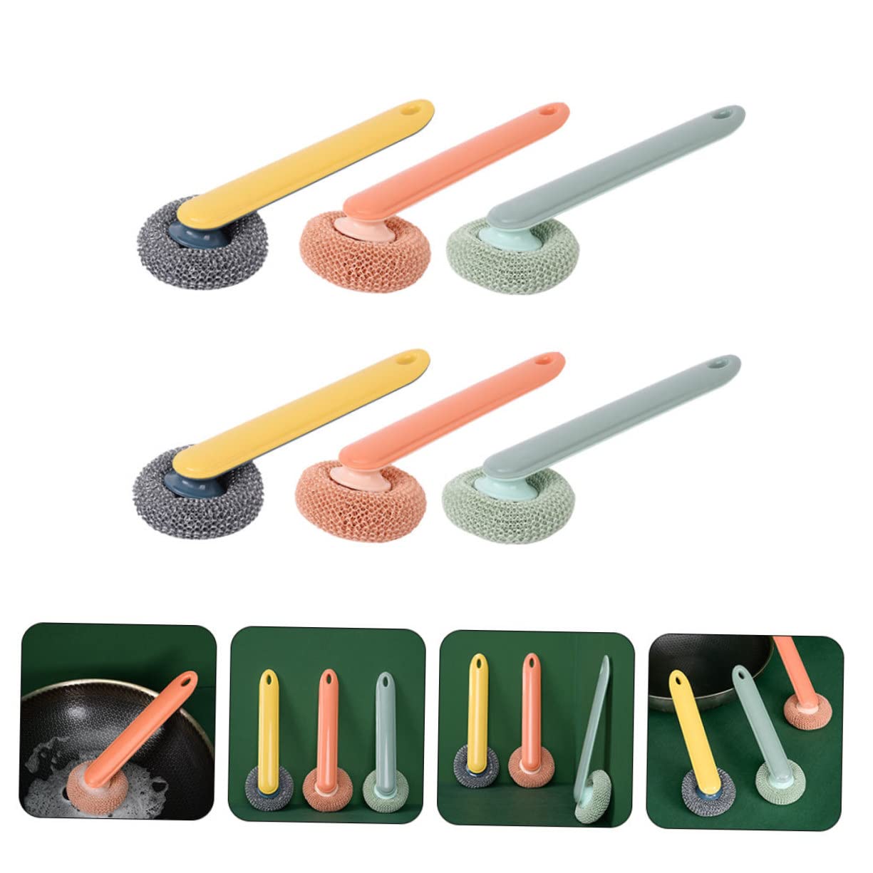 minkissy 18 cepillos de Limpieza de Cocina, Estropajo, Estropajo, Herramientas para el hogar, Bandeja para Fregadero, Cepillo Limpiador de Platos, Limpiador de Platos, Borrador de óxido, Suministros