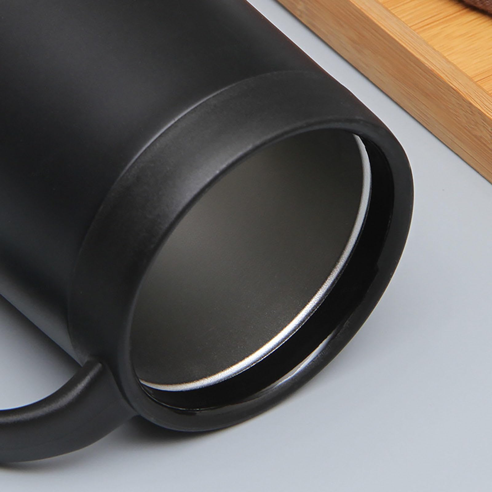350/500 Ml Doppelwandiger Edelstahl-thermobecher Griff Kalte Heiße Getränke, Bpa-freie Isolierte Pulverbeschichtete Kaffeetasse, Büro Im Freien,D-350ml