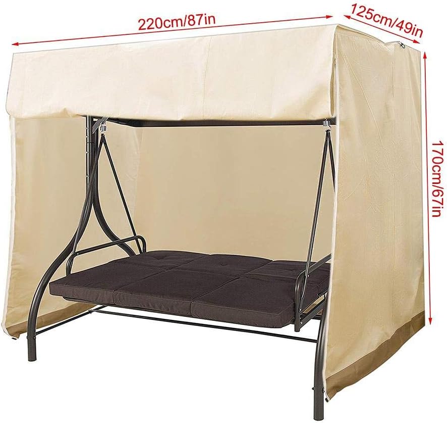 Outdoor Swing Covers Waterproof Patio Swing Cover 3 Triple Seater Durable Garden Swing Hammock Glider Cover Outdoor Furniture Protector 87x67x50 Inch