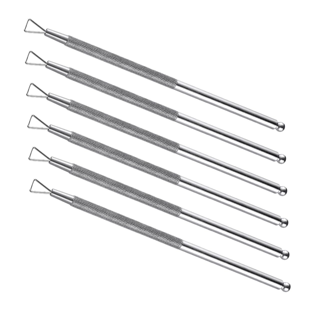 FOMIYES Stainless Steel Nail Care Kit 6pcs Nail Polish Remover Tool Cuticle Pusher Nail Cutting for Home Salon Use