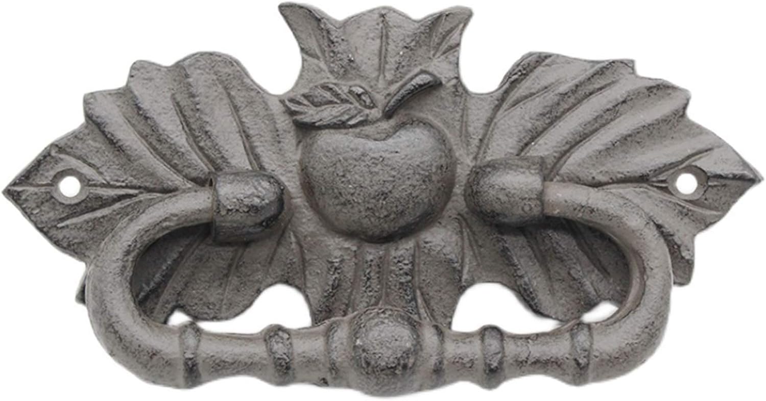 Small Apple Door Handle, Retro Front Gate Pull Ring | Solid Cast Iron Cupboard Knockers | Lovely Decor Wall Gate Knocker, for Farmhouse/Garden