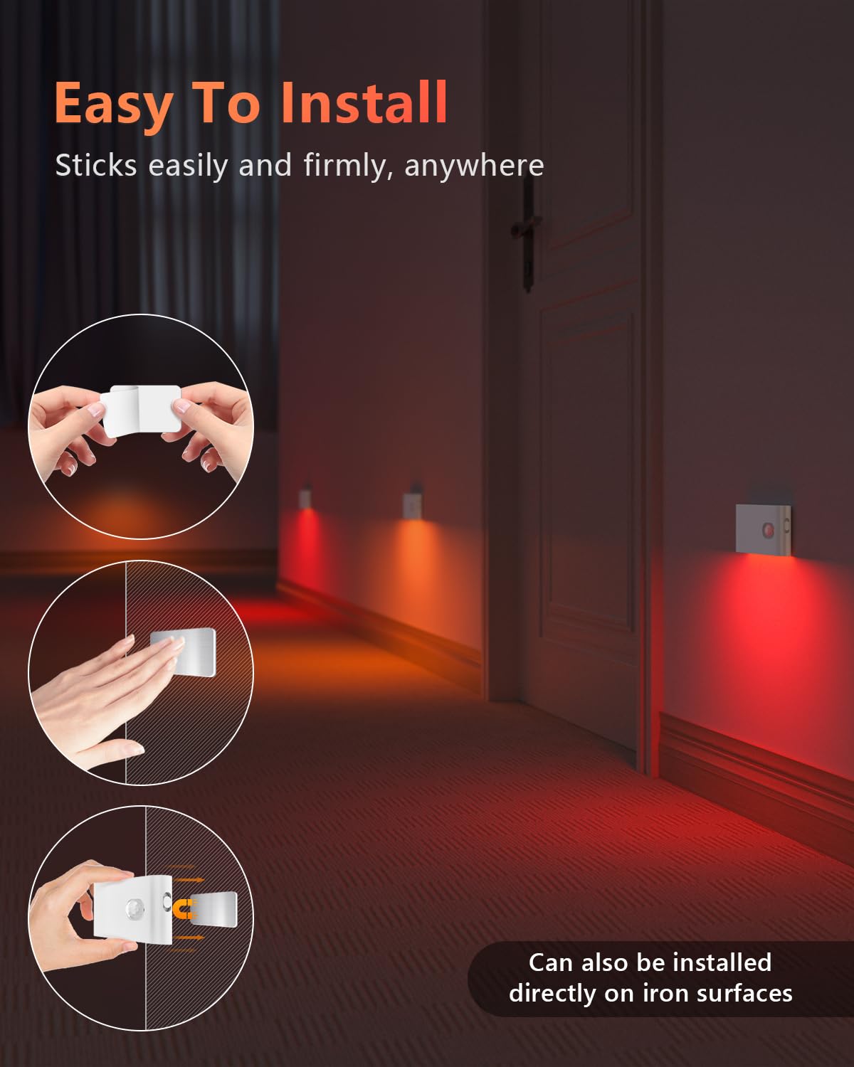 WILLED Stair Lights Indoor RGB Warm White Motion Sensor Night Light Color Changing Motion Sensor Light Indoor Rechargeable — view 7