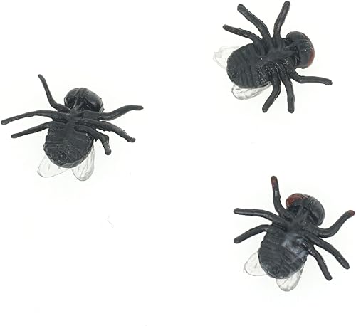 Miniatura 3 de Cooplay 30 piezas de moscas falsas insectos, insectos, insectos, reptiles, bromas, trucos de miedo, cerebros difíciles para Halloween, día