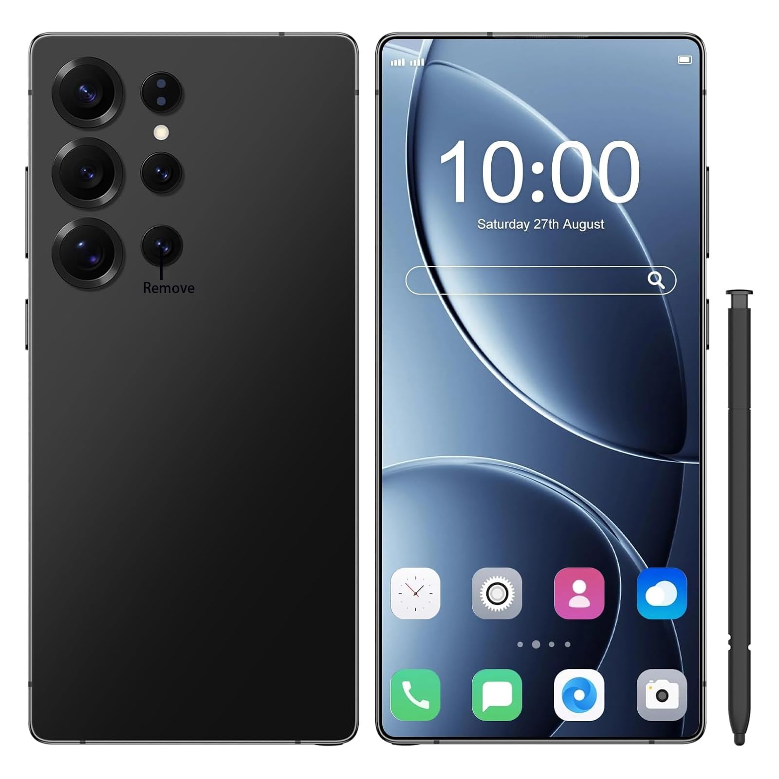 I25 Ultra Unlocked Smartphone 5G Cell Phones 8GB+256GB Android 15 Unlocked Phone 6.99" Screen 7000mAh Long Battery Dual SIM Built in Pen (Black)