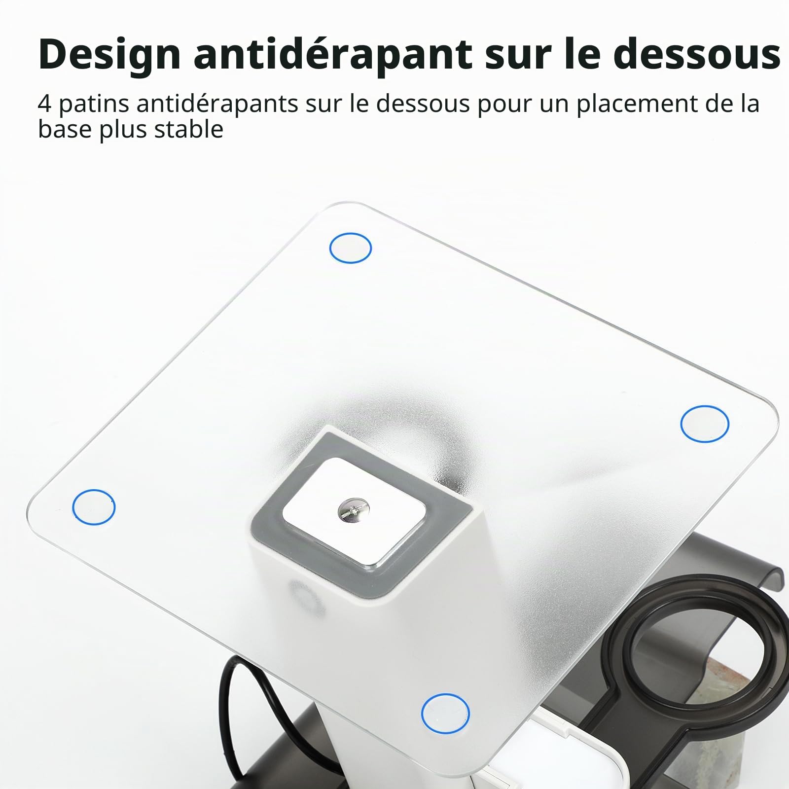 Design Station de Charge Compatible avec Meta Quest 3S/Quest 3 Accessoires,Support Vertical de Charge RVB, lumière LED inférieure et Tapis antidérapant (Blanc)