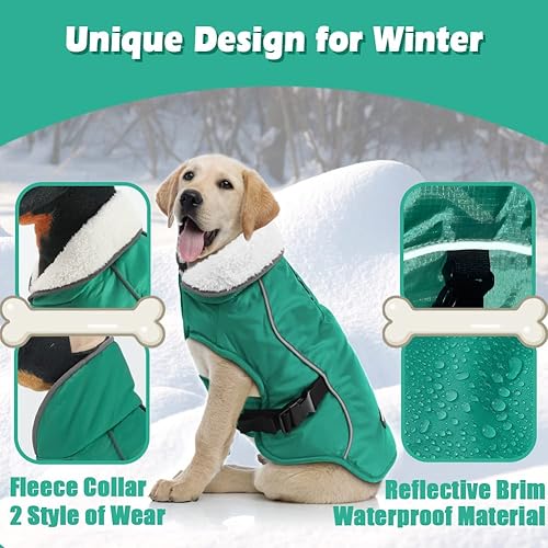 Miniatura 5 de EMUST Chaqueta de invierno para perro, ropa resistente al viento para clima frío, abrigos de invierno reflectantes para perros, chaqueta cálida para