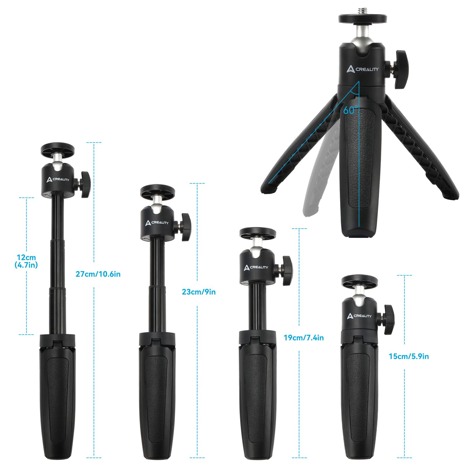 Creality Mini treppiede per selfie con impugnatura per scanner CR-Scan Otter/Raptor, adatto per scansione portatile, scansione fissa della posizione della fotocamera