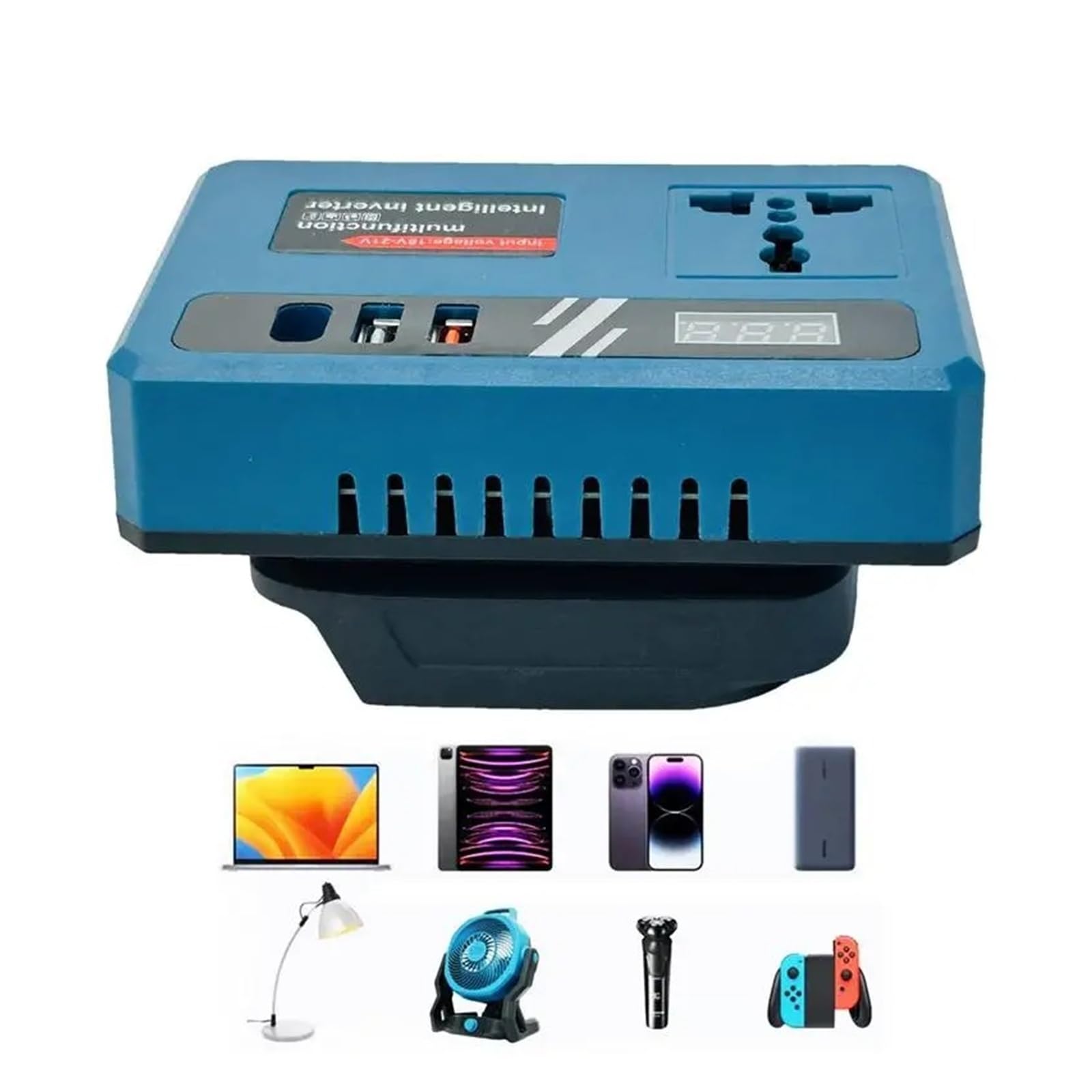 Power Inversor Corriente Inversor Energía Batería CC 18V-21V A 220V CA Convertidor Adaptador Cargador Rápido Hogar RV Makitas Operación