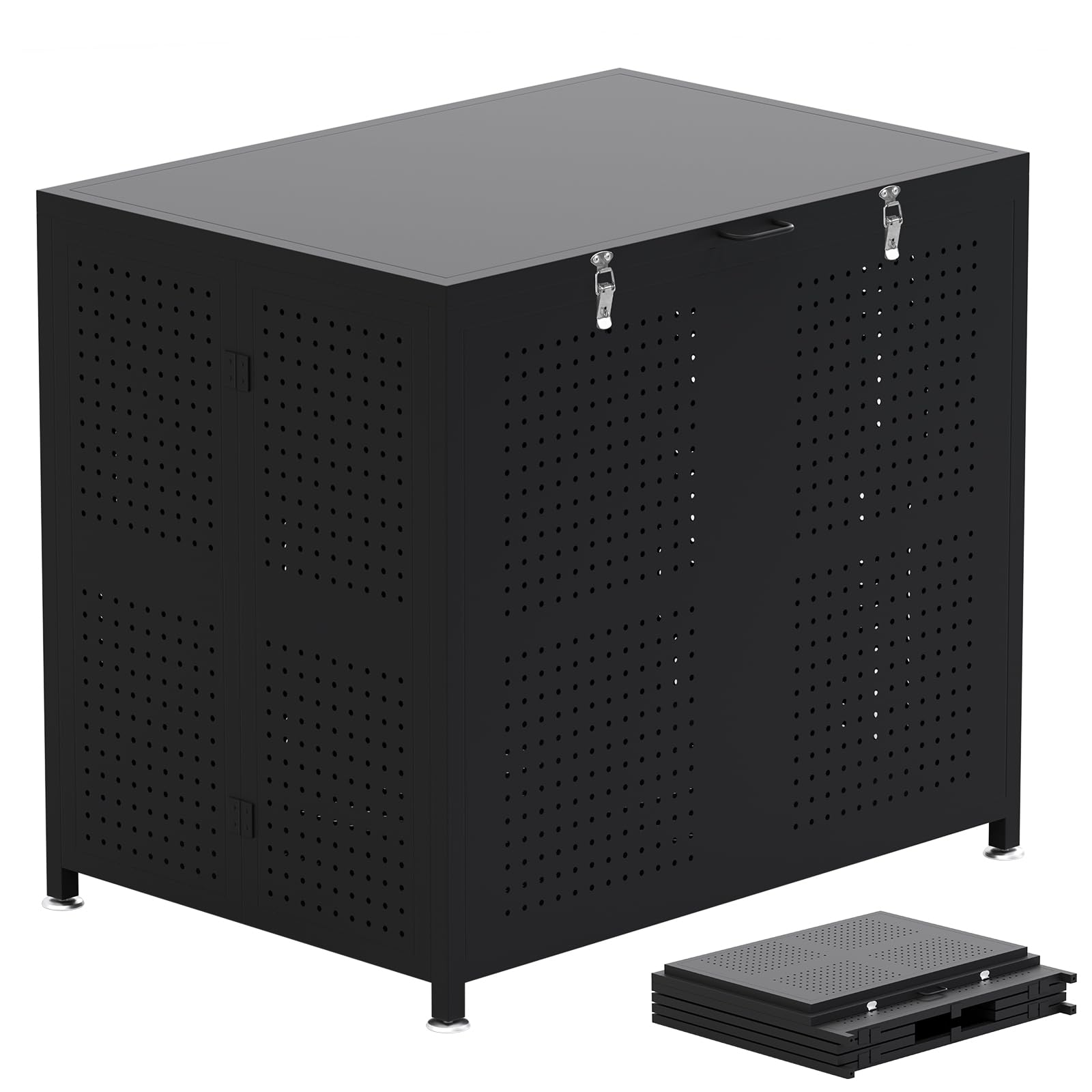 Amazon | 屋外ゴミストッカー 350L 大容量 ゴミ収集ボックス 防錆 防水