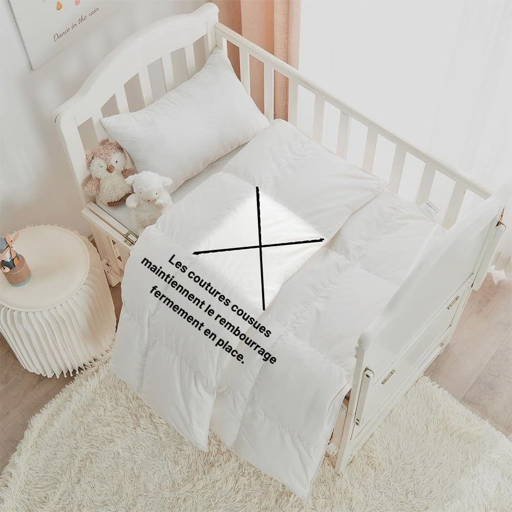 DECASATEXTIL Couette Bébé 100x130 cm | Idéale pour Lit Bébé 60x120 cm | Couette Enfant Blanche 400 GSM | Certifiée Oeko-TEX | Douce et Respirante