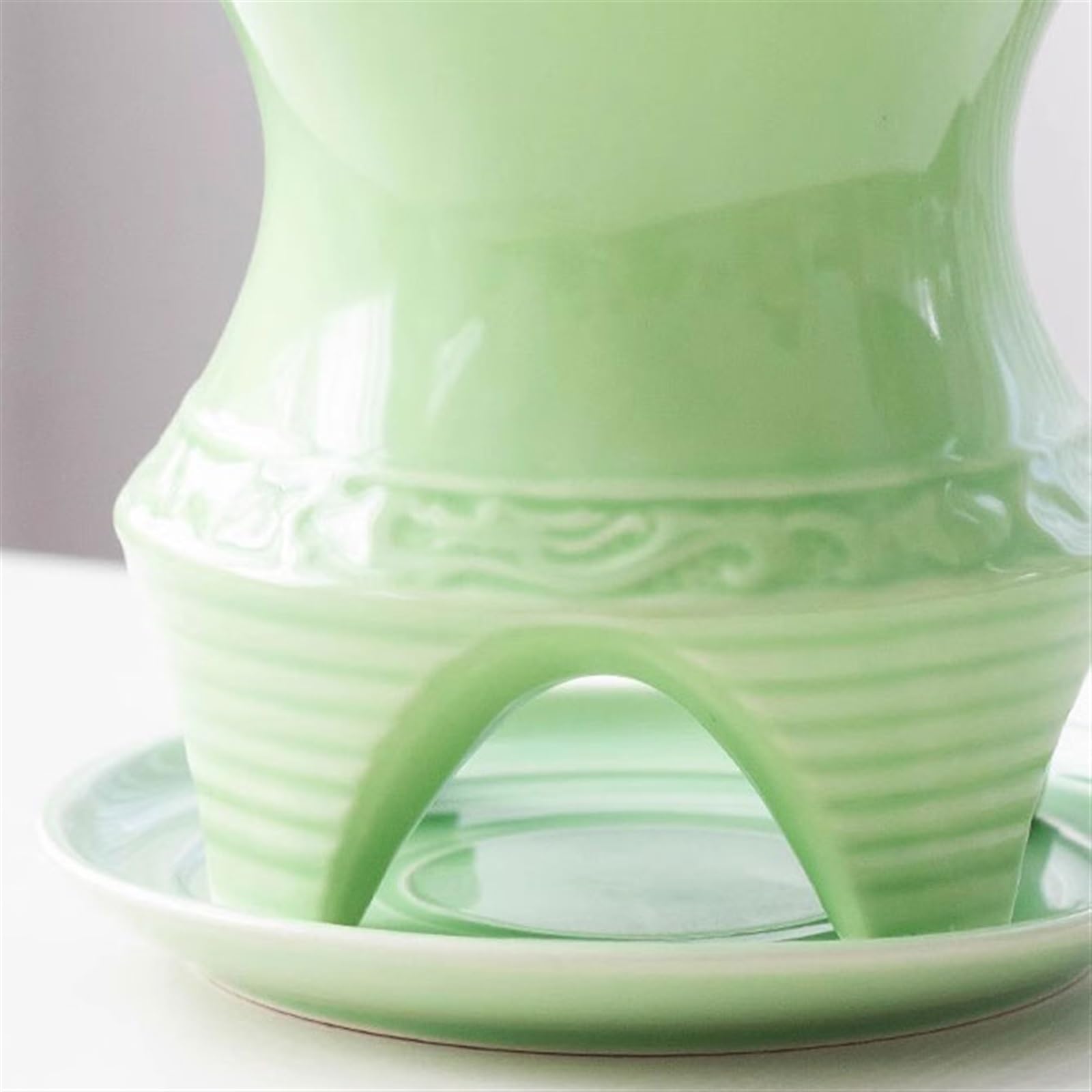 Pot de Fleur Pots de Fleurs Succulents en céramique Simples, for Usage Domestique, orchidées suspendues Respirantes, Plantes Vertes, Pot de Grand Calibre Cache Pot ceramique(Blue with Tray)