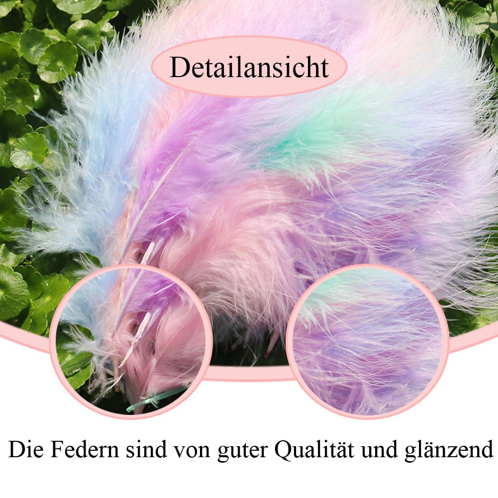 Piume per fai da te, 50 pezzi, piume di tacchino, piume colorate, piume decorative, piume naturali, piume di fagiano, per fai da te, Pasqua, Halloween, maschera, acchiappasogni