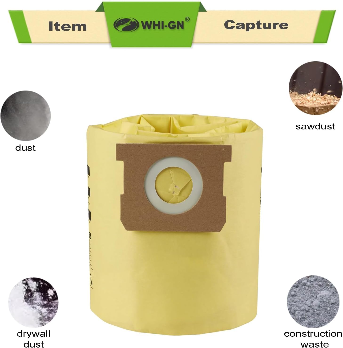 10 Pack 91964 Double Layer High Efficiency Replacement Filter Bags 9196400 9196433 for Shop-Vac 4 Gallon Wet/Dry Vacs, Type D Vacuum Bags