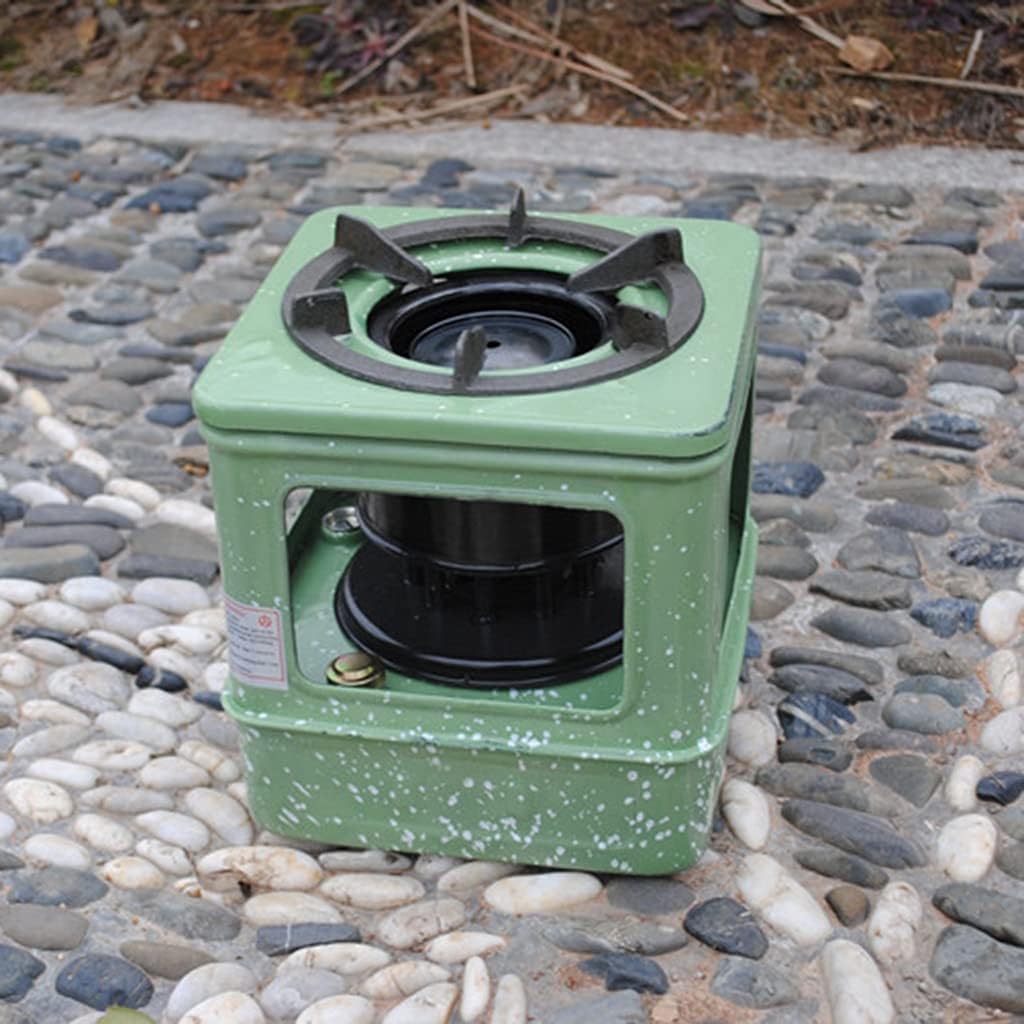 Kerosene Heater, Heating Kerosene Stove Integrated 10-core Burner Enamel Stove Body Stove Outdoor Camping Stove Windproof Household Heater (Color : Green, Size : 25 * 26cm)