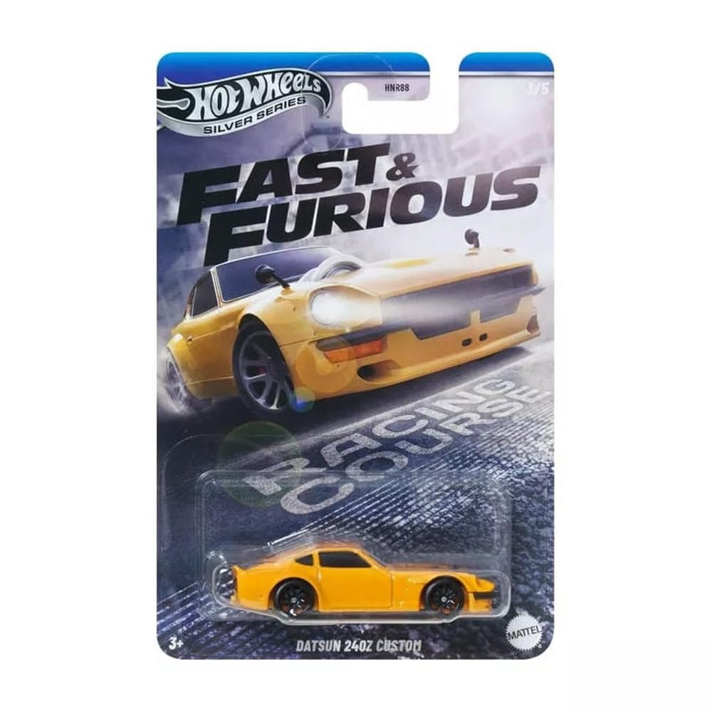 Hot Wheels Silver Series - Fast & Furious: Datsun 240Z Custom 3/5 JBY41, Yellow, 7.499 cm