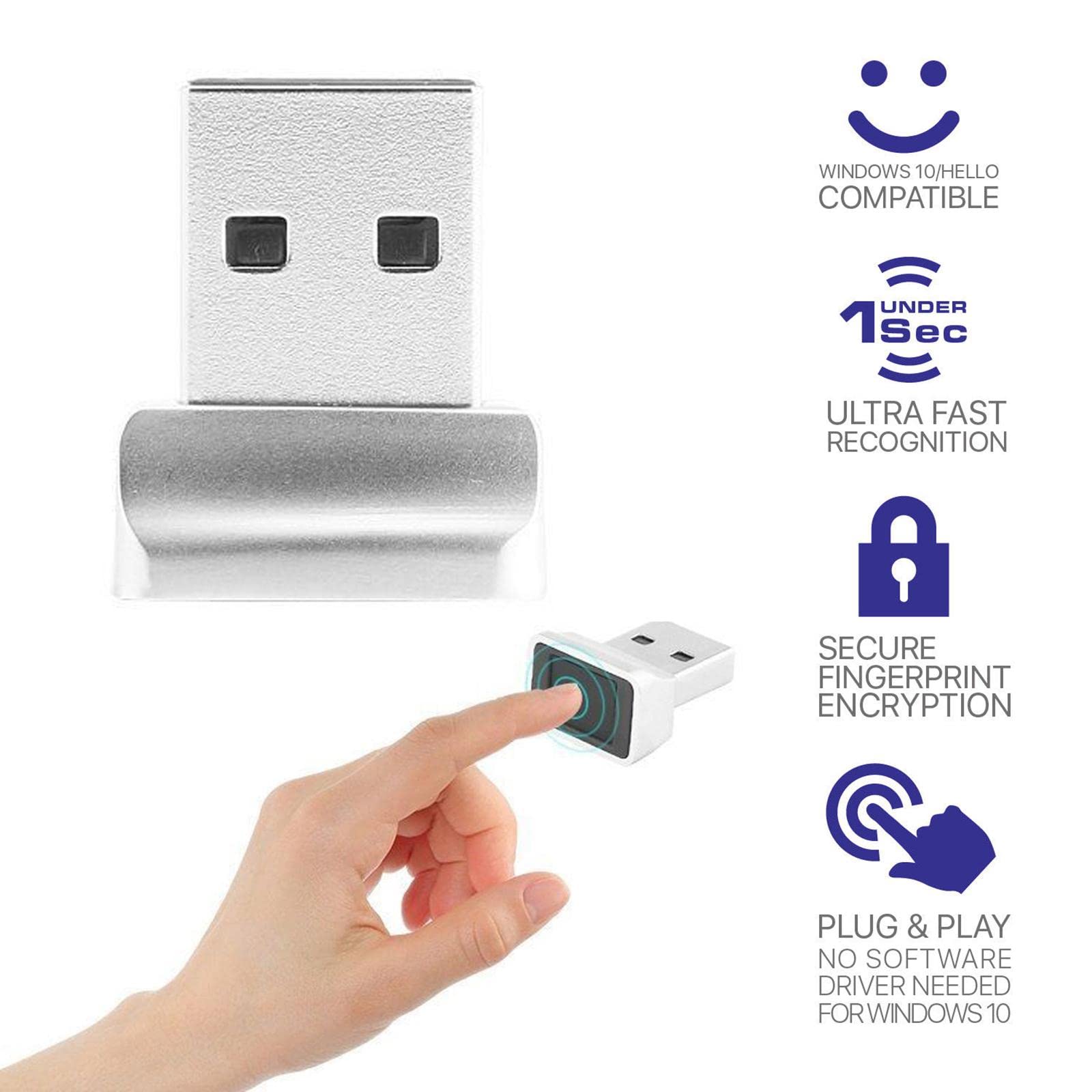 2 zestawy zabezpieczeń mini USB czytnik linii papilarnych pasujący zamek logowania