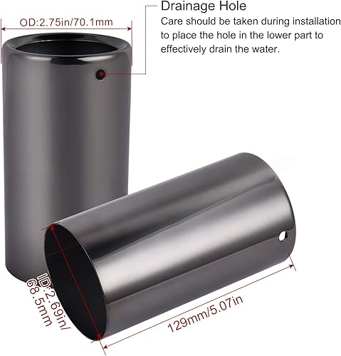 Miniatura 2 de Par de puntas de tubo de escape compatibles con BMW 325i 328i 2005-2012, color negro