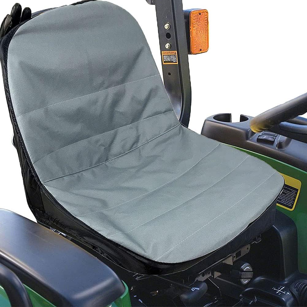 YEENAIV Lawn Mower Seat Cover, Lawnmower Covers Protective Cushion Dustproof and Waterproof, 600D Oxford Fabric Tractor Seat Cover with Storage Pockets for Riding Lawn Mower