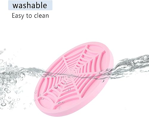 Vista 11 de 4 posavasos de silicona para automóvil, diseño único de telaraña antideslizante, accesorios interiores de automóvil, portavasos universales de 2.75