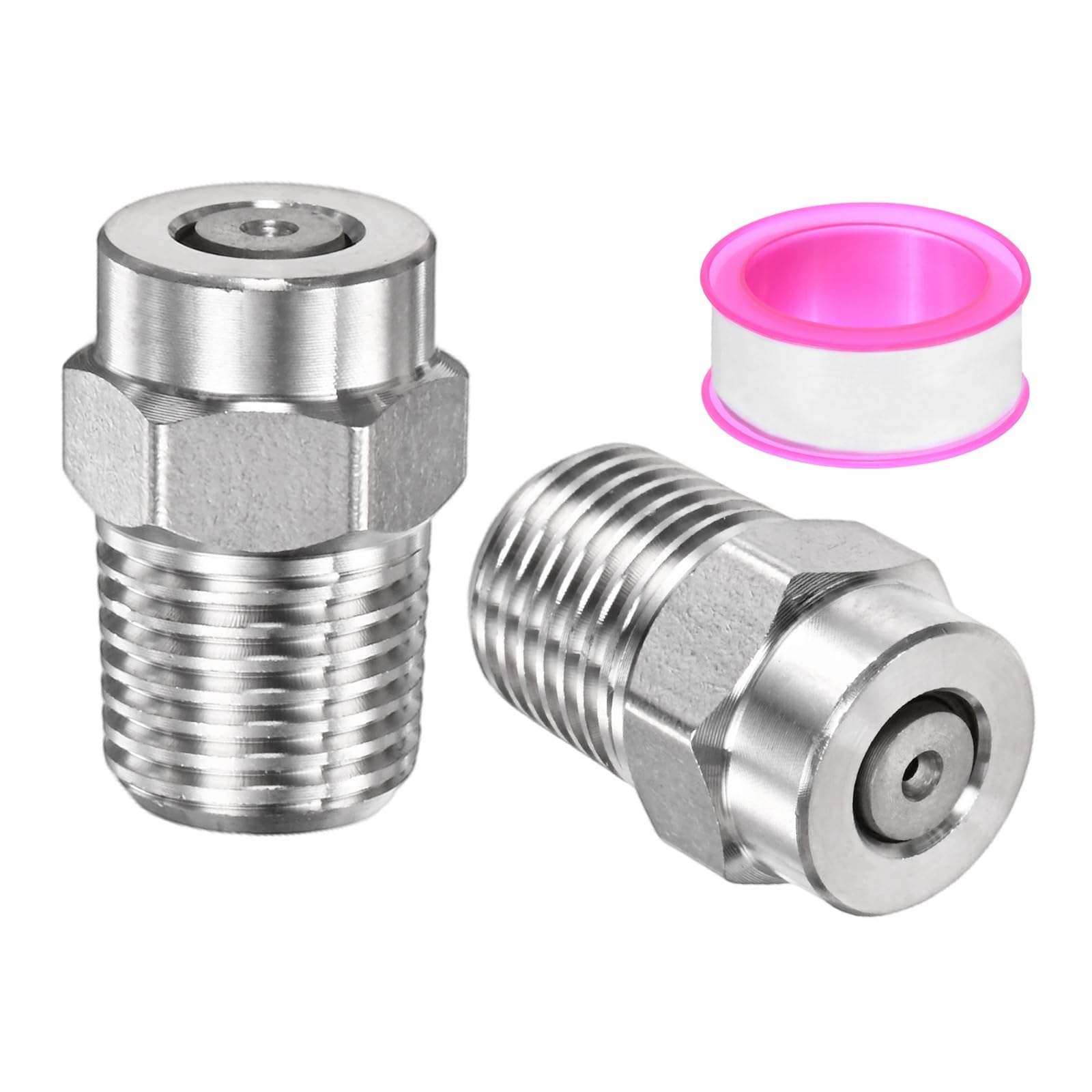 TIXIPEM 1/4IN Male NPT 0 Degree Surface Cleaner Tips [2PCS] - Pressure Washer Nozzles Cleaner Nozzle Replacement Use for Water Gun & Water Broom - [Stainless Steel-1.156MM Orifice]