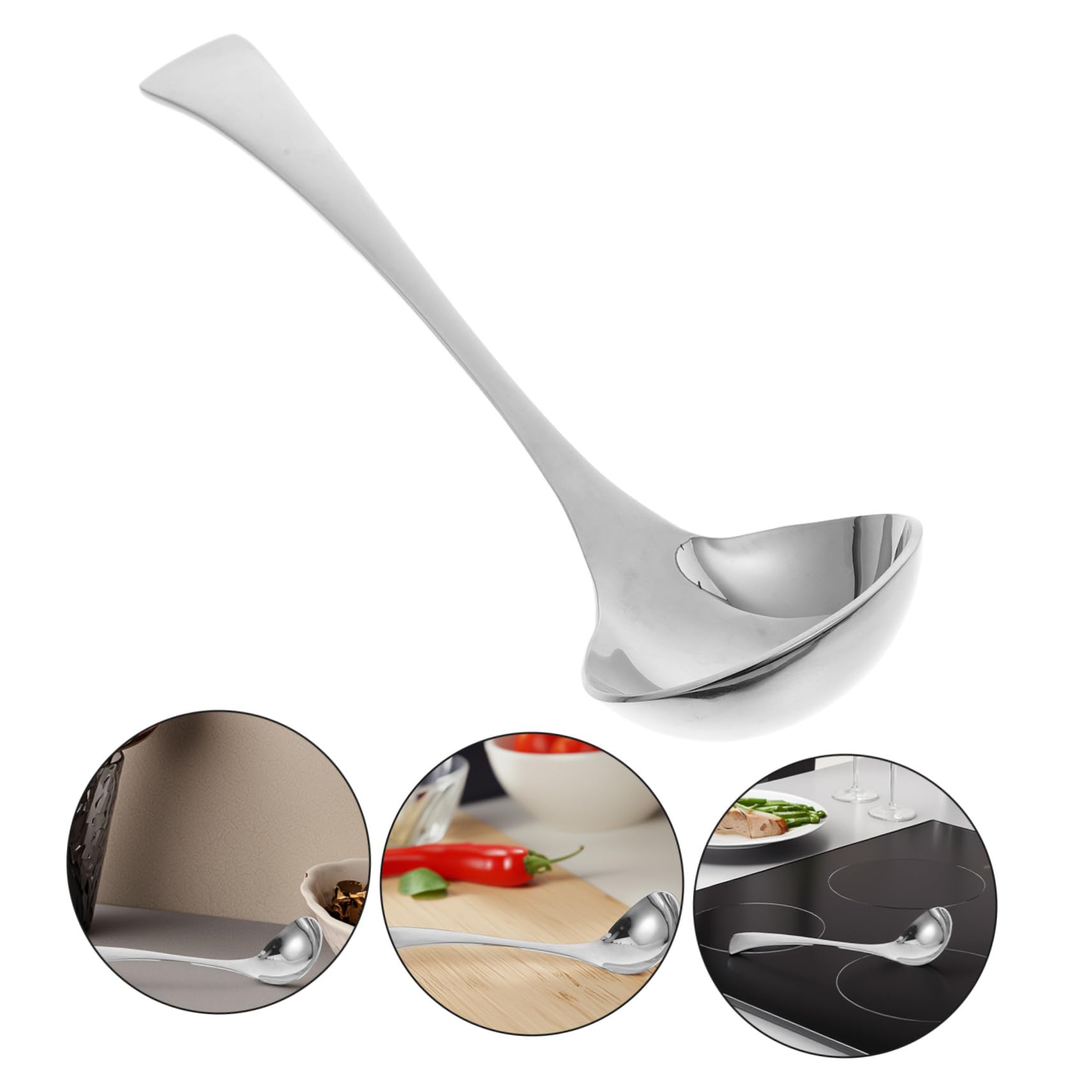 2 piezas Cucharones de Acero Inoxidable Mango Resistente Cucharón para Servir Sopas Salsas y Guisos Utensilios de Cocina Duraderos para Restaurante Aptos para Lavavajillas