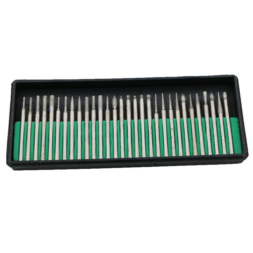 30 Pack Diamond Rotary Burr Drill Bit Set Diamond Coated Burrs Glass Drill Bit Rotary Grit Tool Bits Diamond Tipped Grinding Etching and Engraving Tools 3mm Shanks (B07TRGF19Q) Amazon Price History, Amazon Price Tracker