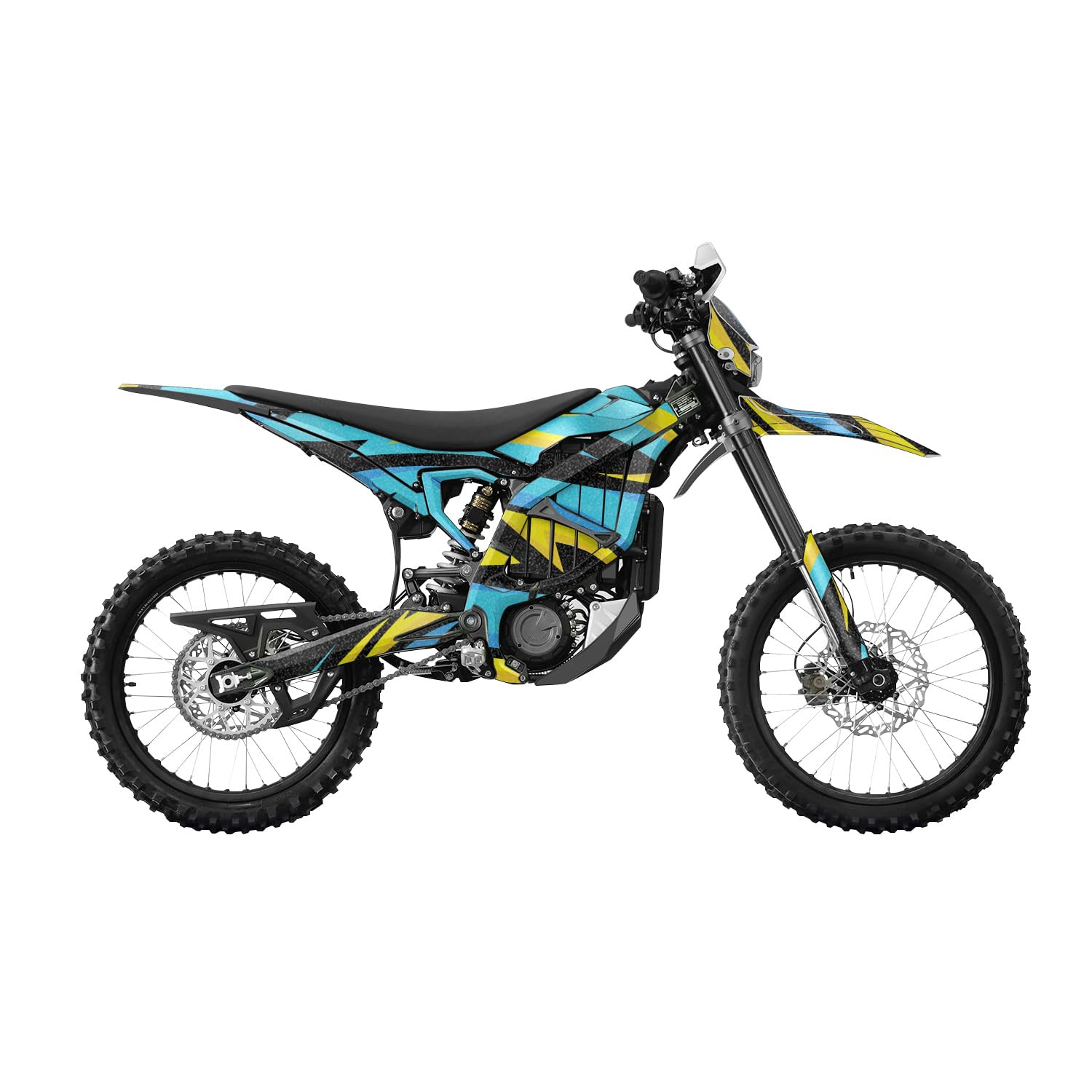 Glossy Glitter Surron Ultra Bee Graphics Kit Wrap - Tribal Cyan - Sur-Ron Skin - Premium 3M Vinyl Protective Wrap Decal Cover - Easy to Apply | Crafted in The USA by MightySkins