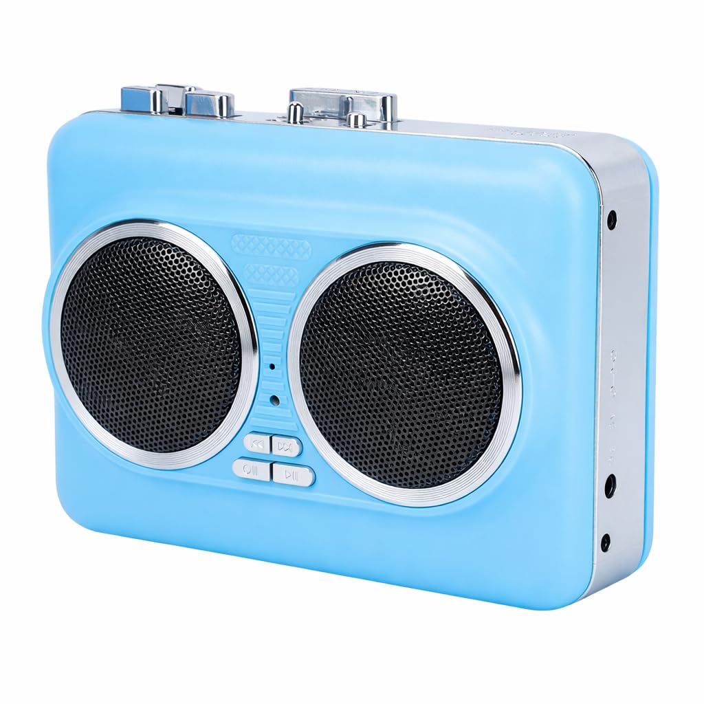 Yoidesu Cassette Player with Speaker, Cassette to Digital Converter with USB Direct MP3 Recording, Portable Tape Player with 3.5mm Headphone Jack for Home and Travel Use (Blue)