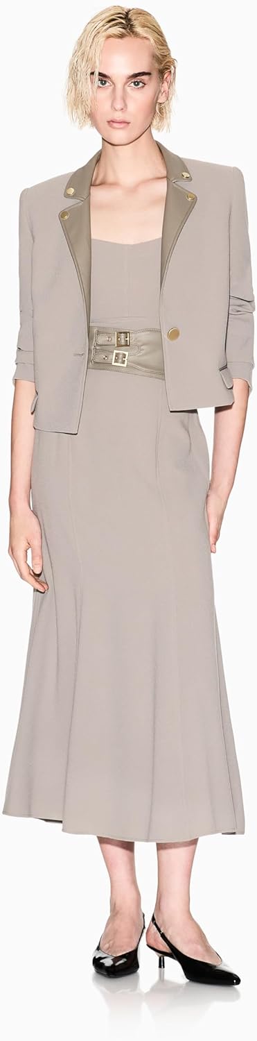 Armani Exchange Womens Leather Midi Skirt