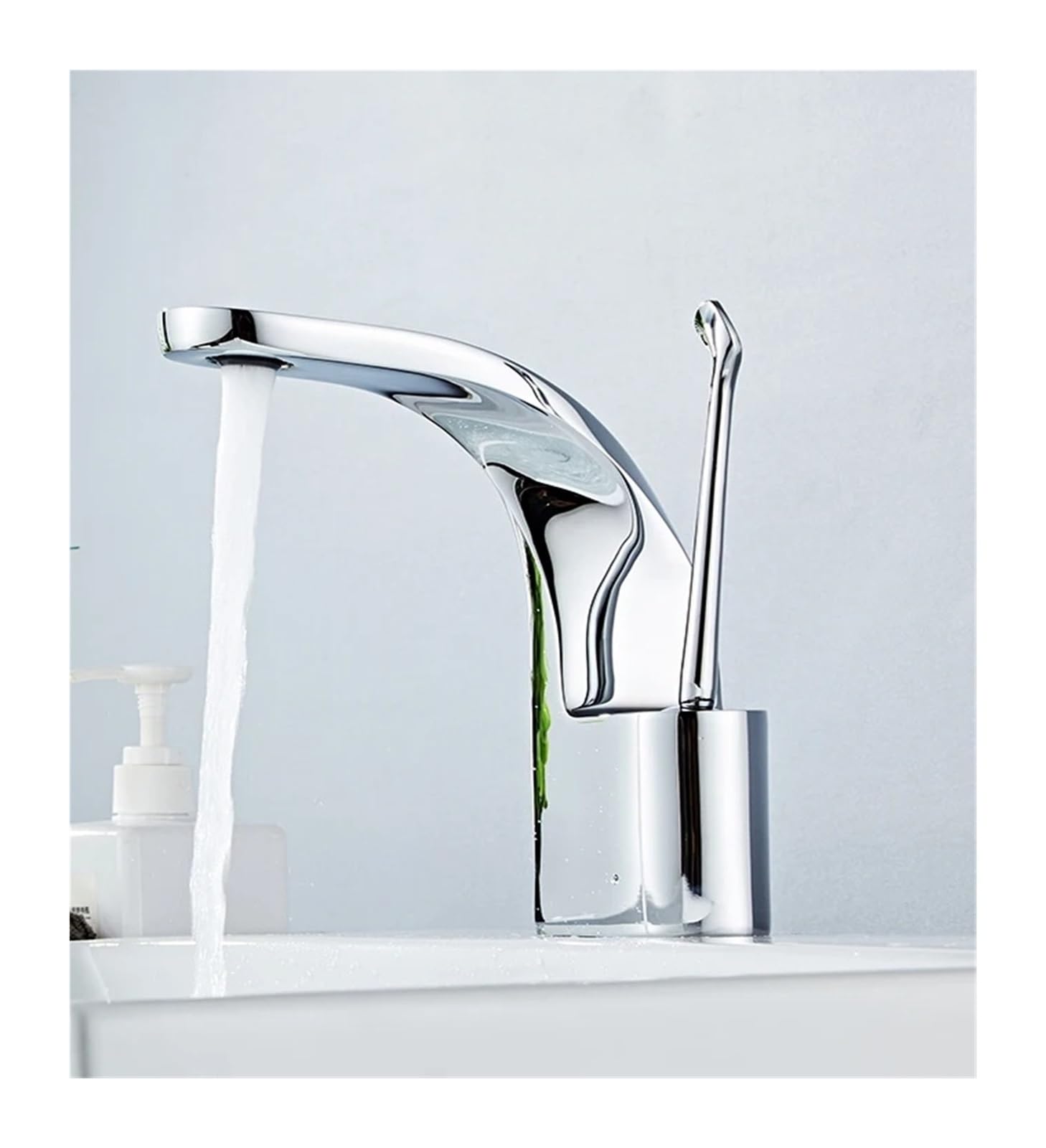 DFGHNBVC Basin Faucet Water Plated Grey Bathroom Water Tap Deck Mounted Single Handle Mixer Taps Solid Brass Mixer Tap Faucet,B
