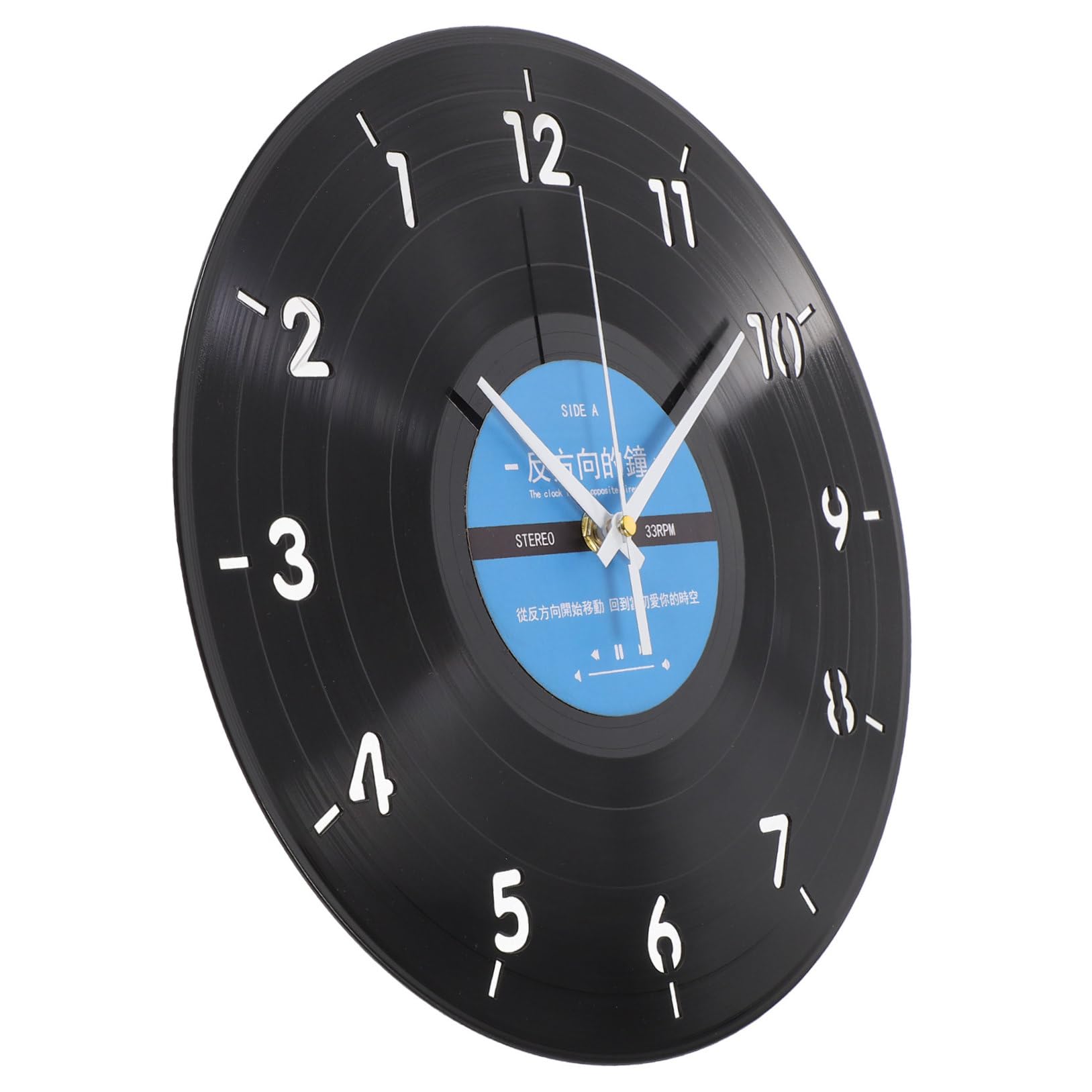 Horloge murale inversée Healvian objet décoration verre rond salon bureau