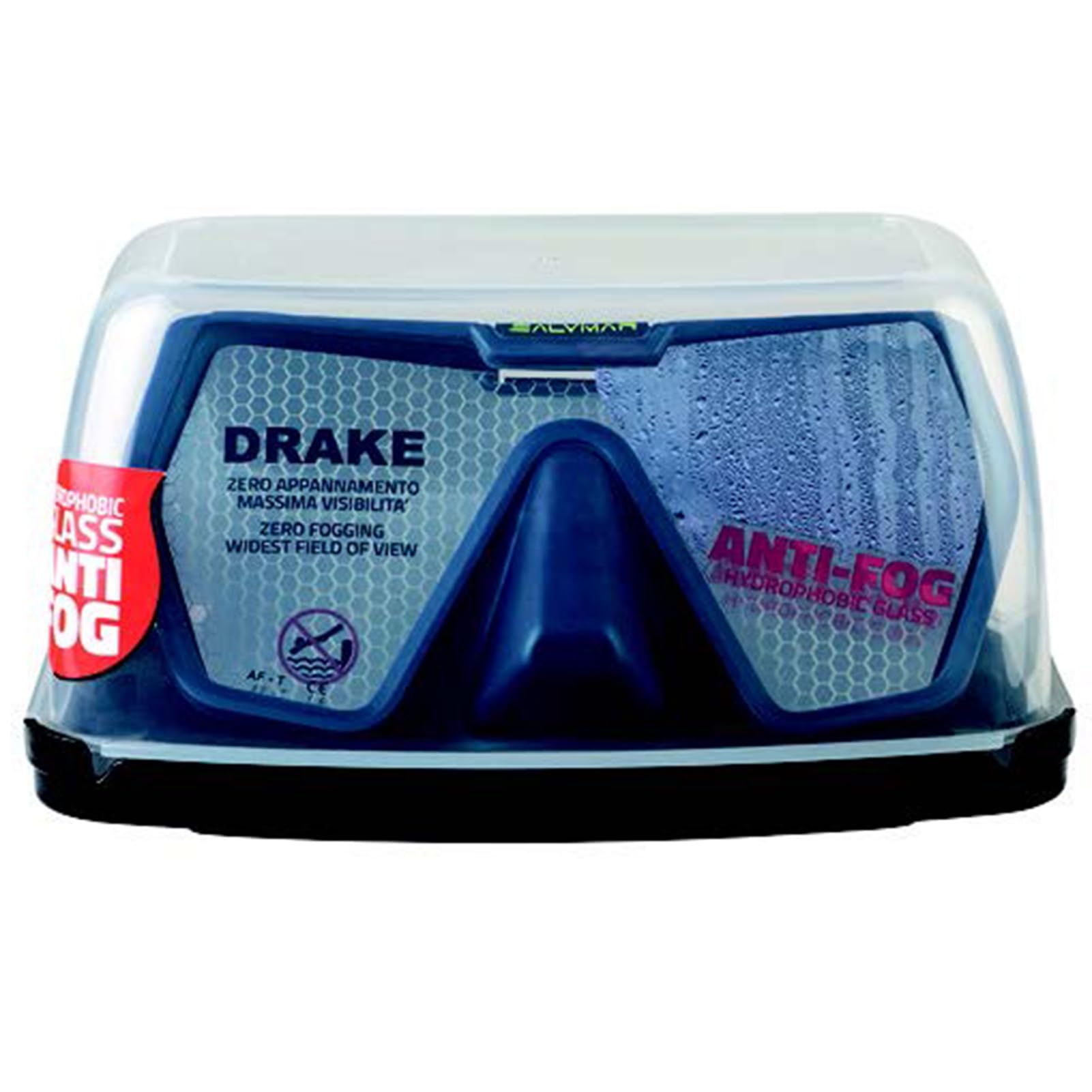 Salvimar Drake Anti Fog, Maschera Adulto Anti Appannamento, con cinghilo elastico, per immersioni subacquee e snorkeling