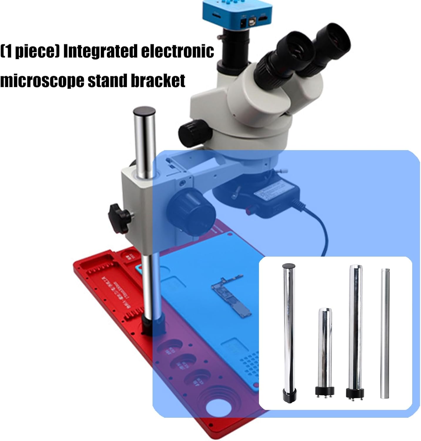 Multipurpose Adjustable Microscope Stand Holder Heavy Duty Iron Construction for Academic Research and Observation Needs Heavy Duty Iron Microscope Column