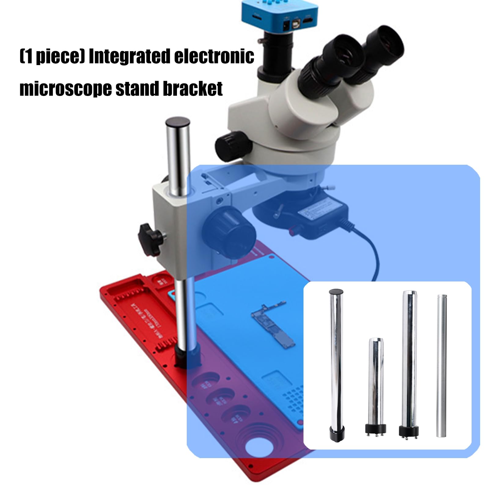 Colonna per microscopio resistente con struttura in ferro rinforzato Setup rapidi Design per laboratori professionali Microscopio stereo Colonna Ferro