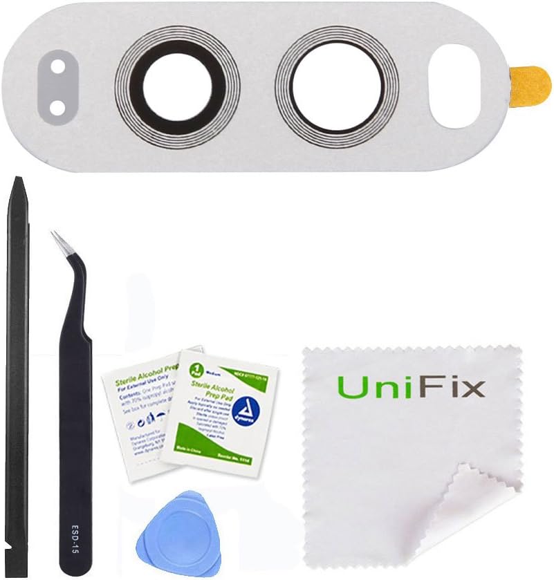 Unifix Rear Back Camera Lens Repair Cover Glass [2 Pack] Replacement for LG V20 F800L H910 H915 H990 LS997 US996 VS995 + Toolkit (Silver)