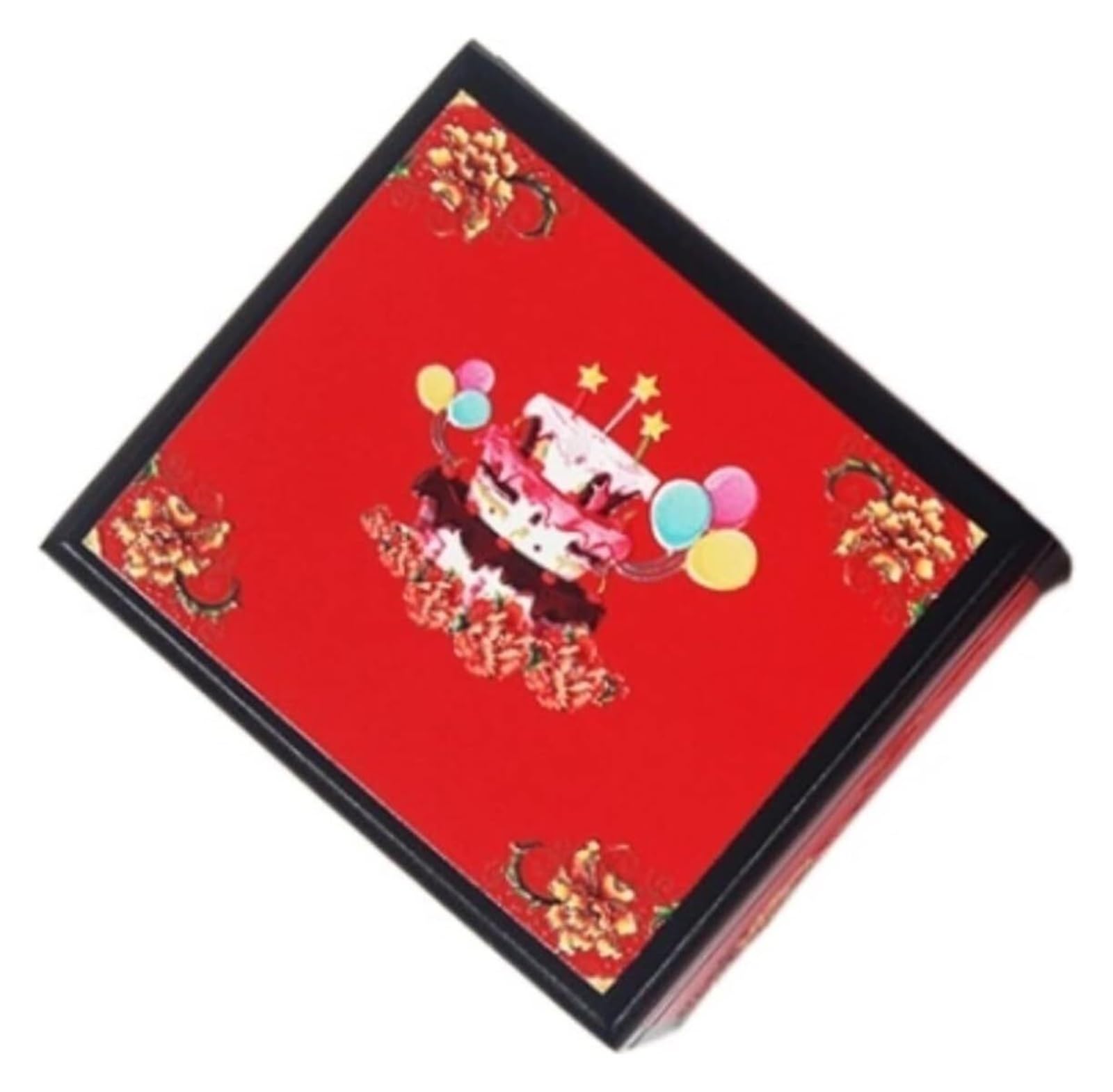Caja de música Caja de música Caja de música de Boda Caja de música de cumpleaños Caja de música Creativa Roja de Estilo Chino Regalo con patrón en Relieve clásico