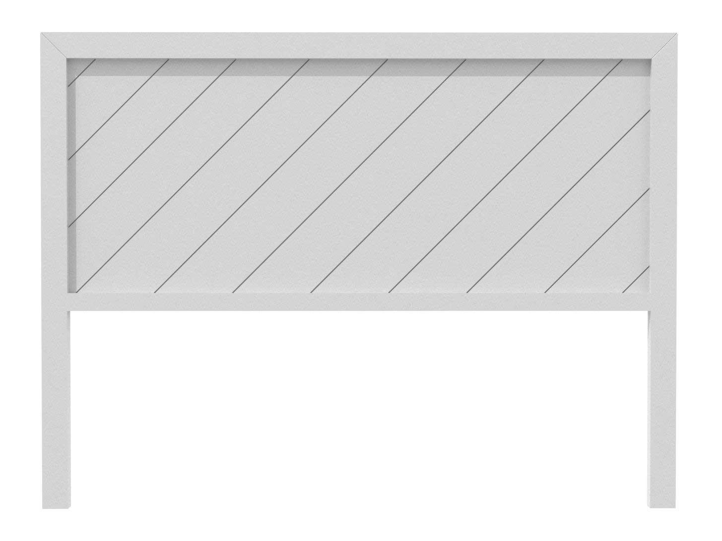 cabecero Davao para Cama de 135 Fabricado en Madera de Pino insigni con Rayas diagonales Acabado en Blanco nordico