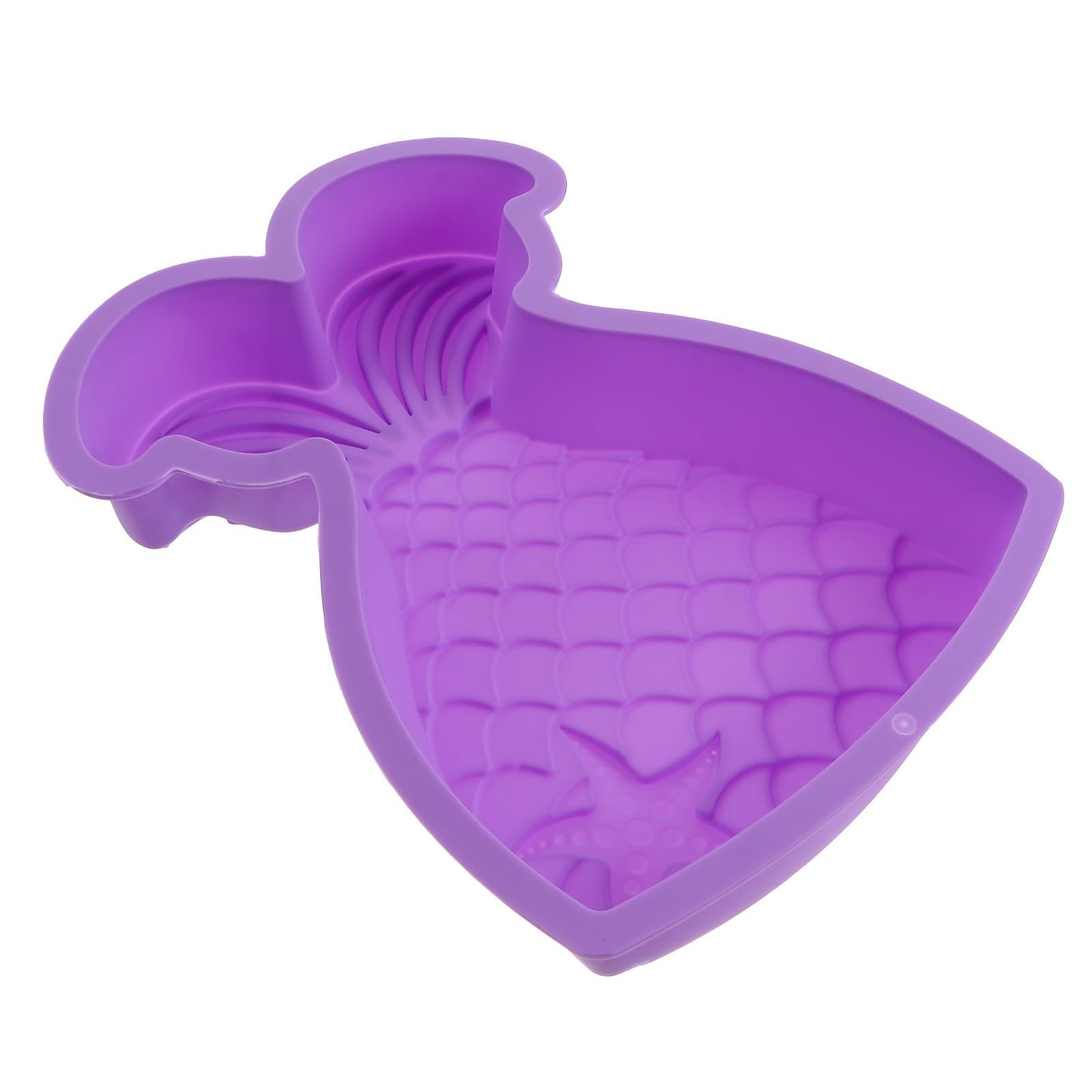 OUNONA Cake Mold Pan and Afternoon Tea Baking for Banquet Desserts Mermaid Shaped Silicone Non-Stick Baking Pan with Sturdy Material Random Color for Oven Use