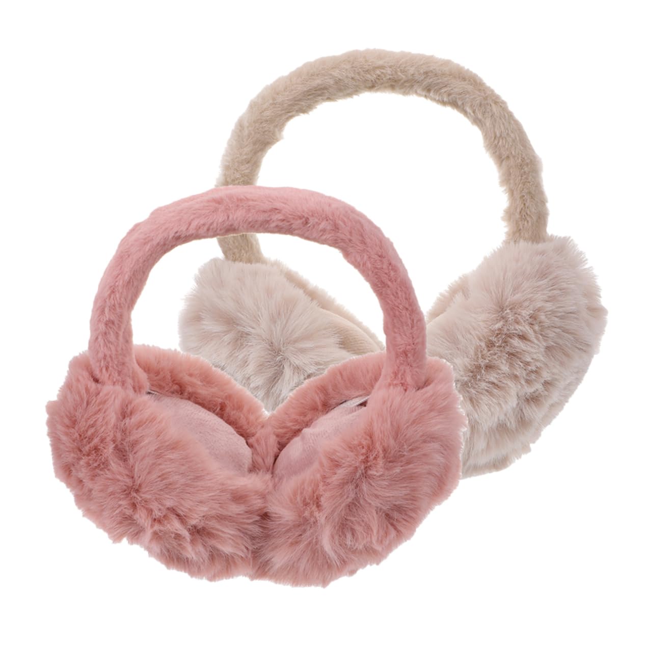 COLLBATH Warm Fashionable Earmuffs for Women 2 Pack Plush Ear Covers for Cold Weather